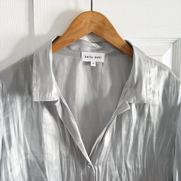 Liquid Metal Button Down Shirt Blouse Metallic - Bella Dahl - Picture 8 of 8